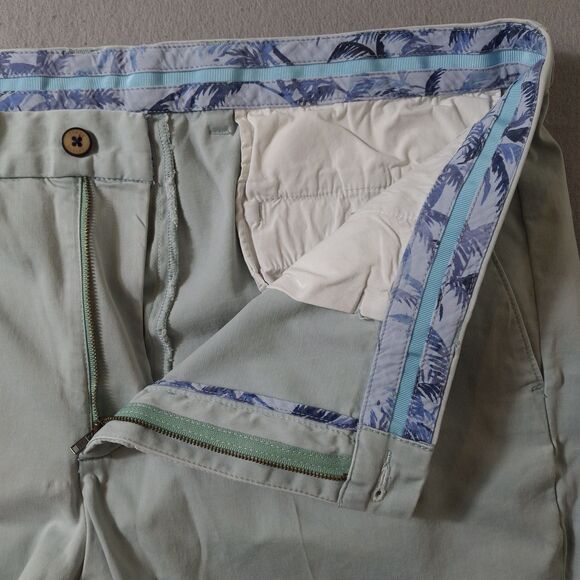 Tommy Bahama Chino Pants Mens 38x30 Seafoam Cotton Blend Solid Flat Front - Picture 9 of 14